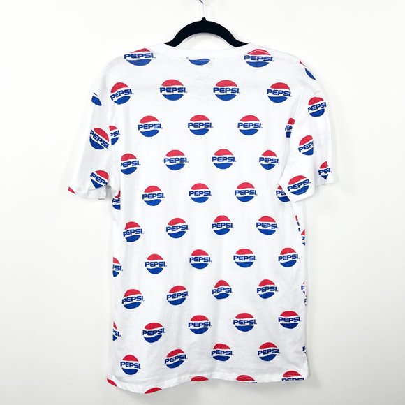 Pepsi White Logo Graphic Print T-Shirt Tee Shirt L - Picture 2 of 5
